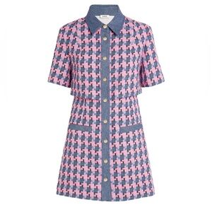 Sandro Amadora Denim Tweed Dress